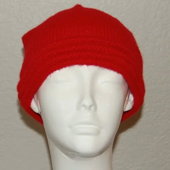 NEW Handmade Bright Red Cap, Women Size OS - Picture 3 of 12